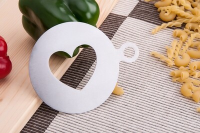 Nerūdijančio plieno kavos pyragaičių girlianda, purškimo įrankiai su storomis Cafe putomis, kavos trafaretas, kavos priedai, purtyklė