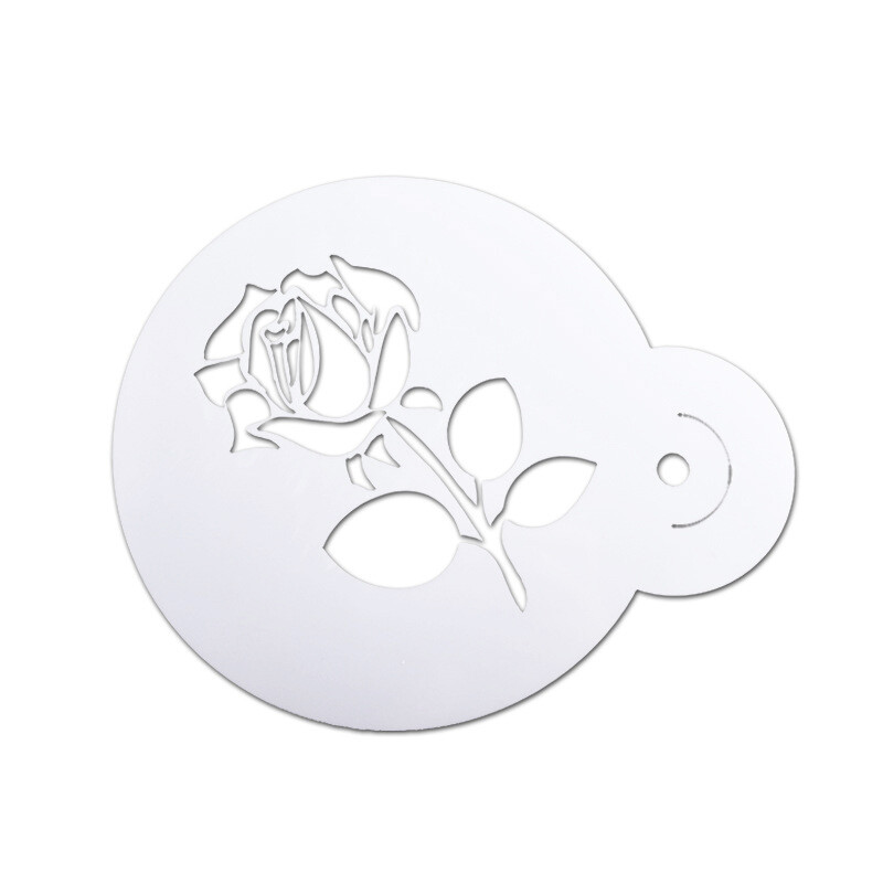 6 vnt Kavos dekoravimo trafaretai Formos rožių purškiamas išgalvotas spausdinimo modelis Pet DIY tortas Kavos putos purškiamas šablonas Kavos priedai