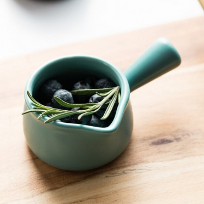 Mini keramikinis pieno puodelis grietinėlės ąsotis Daugiafunkcis prieskonių indas mažas kavos ąsotis acto padažas su rankena