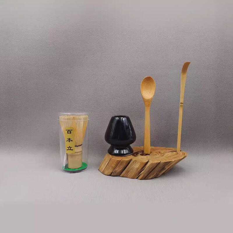 „4 viename“ „Matcha“ rinkinys Bambuko plakiklis arbatinis šaukštelis keraminis dubuo Tradiciniai arbatos rinkiniai Namų arbatos ruošimo įrankiai Priedai Gimtadienio dovanos