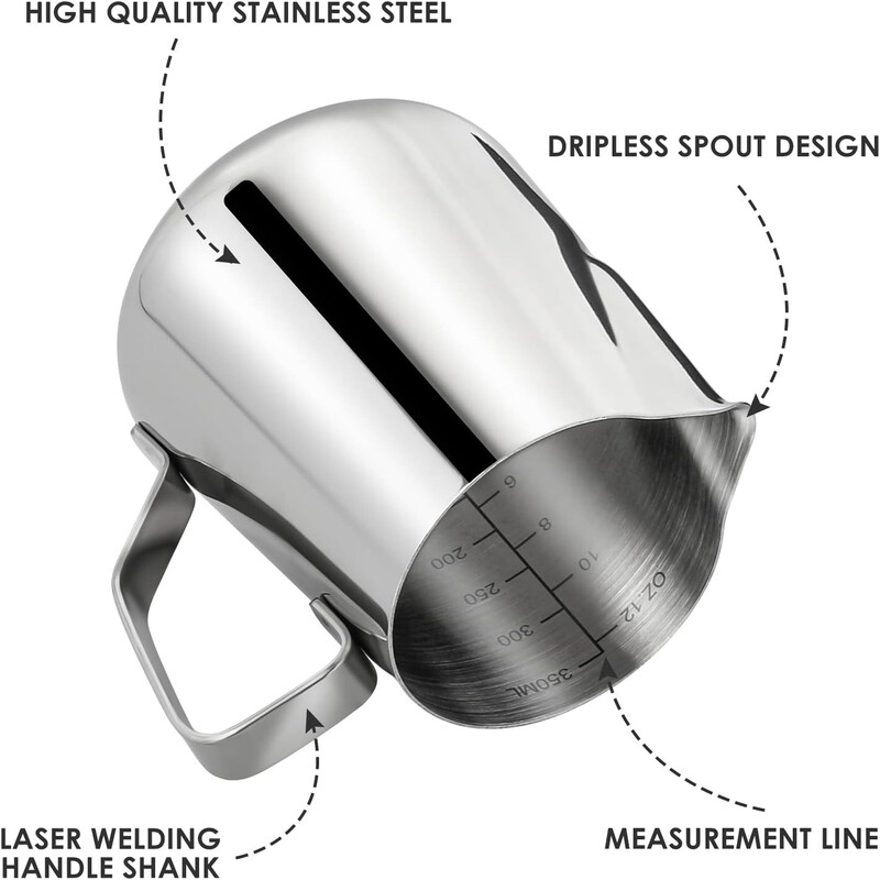 600 ml piimavahustamiskann roostevabast terasest kohvi cappuccino koorekannud Tass espressokohvi latte vahustaja koos kaaluga