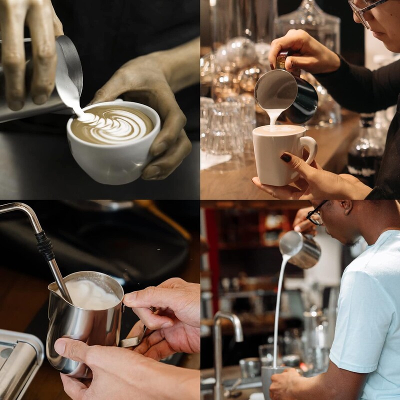 600 ml piimavahustamiskann roostevabast terasest kohvi cappuccino koorekannud Tass espressokohvi latte vahustaja koos kaaluga