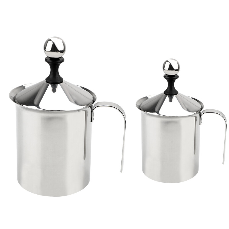 Rankinis pieno putų plakiklis 400/800 ml Pieno putos tinklelis kavos putų plakiklis Kavos maišytuvas nerūdijančio plieno virtuvės įrankiai Dvigubo tinklelio pieno grietinėlės
