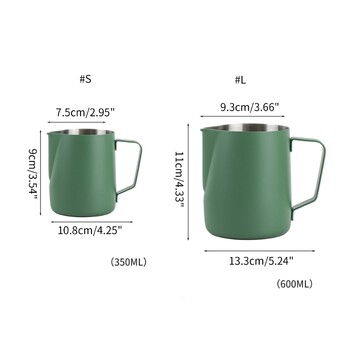 Ανοξείδωτο ατσάλι Κουζίνα Milk Cup Crafts Coffee Latte Frothing Pitcher Mug Fothing Cangs Foam Art 350/600ml Κούπες στον ατμό 87HA