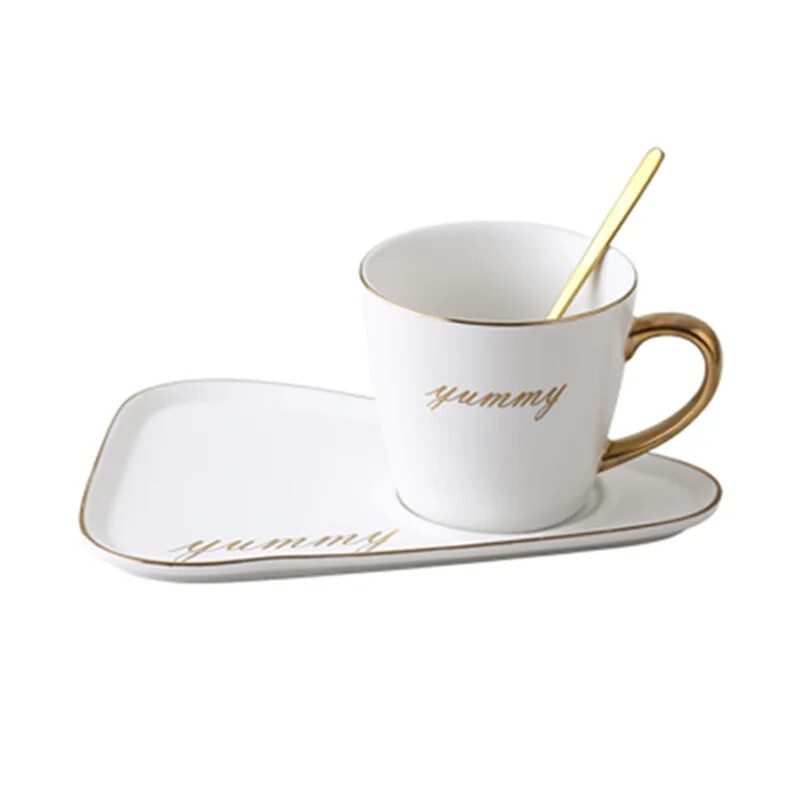 Kohvipiima tee tass kontorihotelli vaba aja tee kinkekarbi tass lusikaga Euroopa luksuslik keraamiline büroo kohvitass telkimine