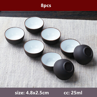 8 tk/komplekt Yixing käsitsi valmistatud lilla savi teetass Ehtne Dahongpao teekauss reisimiseks kaasaskantav Pu`er Master Cup Hiina Zisha teekomplekt