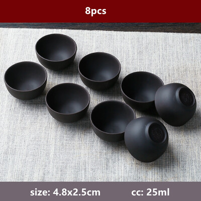 8 tk/komplekt Yixing käsitsi valmistatud lilla savi teetass Ehtne Dahongpao teekauss reisimiseks kaasaskantav Pu`er Master Cup Hiina Zisha teekomplekt