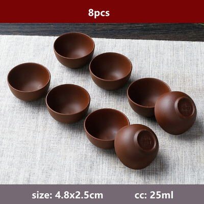 8 tk/komplekt Yixing käsitsi valmistatud lilla savi teetass Ehtne Dahongpao teekauss reisimiseks kaasaskantav Pu`er Master Cup Hiina Zisha teekomplekt