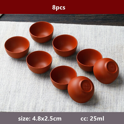 8 tk/komplekt Yixing käsitsi valmistatud lilla savi teetass Ehtne Dahongpao teekauss reisimiseks kaasaskantav Pu`er Master Cup Hiina Zisha teekomplekt