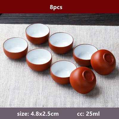 8 tk/komplekt Yixing käsitsi valmistatud lilla savi teetass Ehtne Dahongpao teekauss reisimiseks kaasaskantav Pu`er Master Cup Hiina Zisha teekomplekt