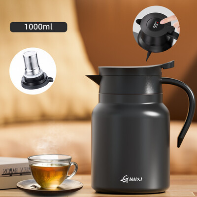 GIANXI 1000ml Keraminis įdėklas arbatinukas buitiniam arbatos filtravimui Kavos puodas su rankena Šalto vandens virdulys Kavai ir arbatai stalo reikmenys