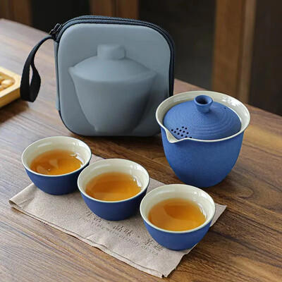 TravelTea Set Prijenosni Outdoor Camping Alat za pripremu čaja Pojedinačni Kung Fu pribor za čaj Najbolji dar za ljubitelje kulture čaja Poklon set