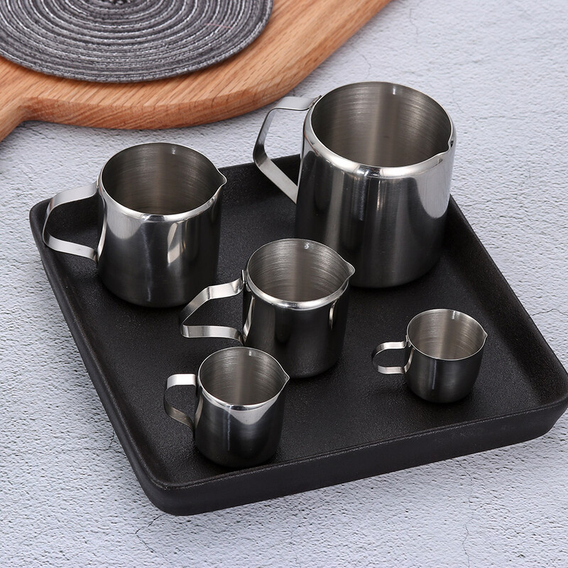 5 dydžio Patvarus nerūdijančio plieno pieno putų ąsotis Kavos grietinėlės ąsočio puodelis Latte Art snapelio ąsotis Namų ir virtuvės kavos reikmenys
