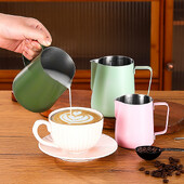 Kavos pieno putų ąsotis Latte Art pieno putos ąsotis Nerūdijančio plieno matavimo ąsotis Espresso Barista įrankis Kavos priedai