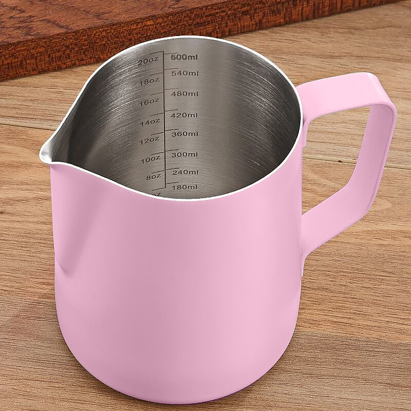 Kavos pieno putų ąsotis Latte Art pieno putos ąsotis Nerūdijančio plieno matavimo ąsotis Espresso Barista įrankis Kavos priedai