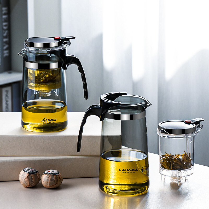 GIANXI arbatos puodai karščiui atsparus stiklinis arbatos puodukas arbatos infuzinis kiniškas arbatos rinkinys virdulys kavos stiklo virimo aparatas, patogus biuro arbatos rinkinys