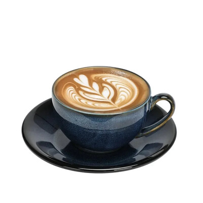 Europos keramikinis latte espreso kavos puodelis su lėkštės rinkiniu Porcelianinis mados krosnies glazūra pieno puodelis Paprasti buitiniai kavinės gėrimai