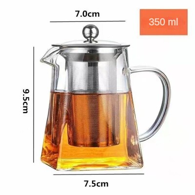 Klaasist teekann majapidamises kasutatavate teenõude tee 550/750/950 ml roostevabast terasest infusiooniga, kuumakindla infusiooniga läbipaistev veekeetja