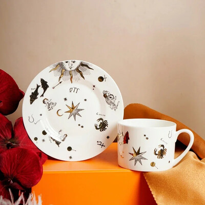 Naujas paauksuotas kavos puodelis Creative Cat Ceramics arbatos puodelis Aukštos kokybės vintažinės keramikos puodeliai ir lėkštės