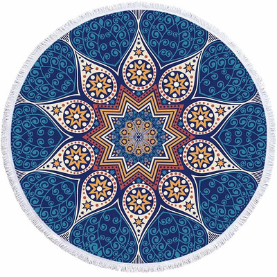 Mandala geometrinis apvalus paplūdimio rankšluosčių kutai Bohemia mikropluošto vonios dušo rankšluostis vaikams suaugusiems, pikniko jogos kilimėlis, bikinio uždengimas