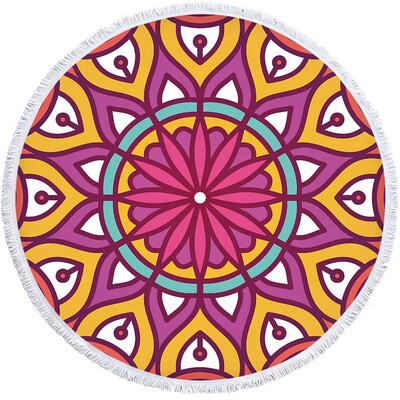 Mandala geometrinis apvalus paplūdimio rankšluosčių kutai Bohemia mikropluošto vonios dušo rankšluostis vaikams suaugusiems, pikniko jogos kilimėlis, bikinio uždengimas