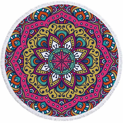 Mandala geometrinis apvalus paplūdimio rankšluosčių kutai Bohemia mikropluošto vonios dušo rankšluostis vaikams suaugusiems, pikniko jogos kilimėlis, bikinio uždengimas