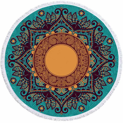 Mandala geometrinis apvalus paplūdimio rankšluosčių kutai Bohemia mikropluošto vonios dušo rankšluostis vaikams suaugusiems, pikniko jogos kilimėlis, bikinio uždengimas