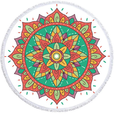 Mandala geometrinis apvalus paplūdimio rankšluosčių kutai Bohemia mikropluošto vonios dušo rankšluostis vaikams suaugusiems, pikniko jogos kilimėlis, bikinio uždengimas