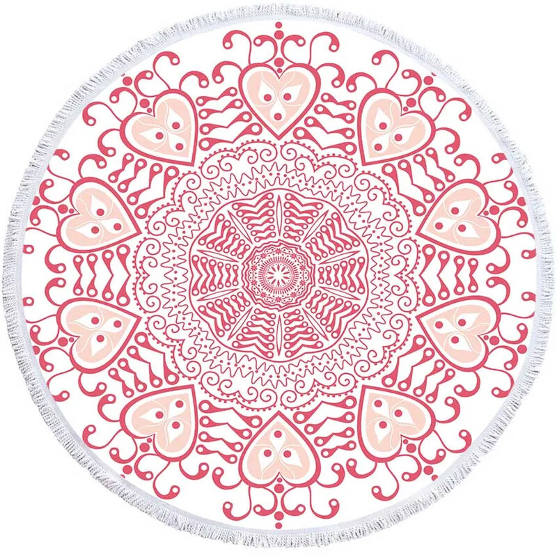 Mandala geometrinis apvalus paplūdimio rankšluosčių kutai Bohemia mikropluošto vonios dušo rankšluostis vaikams suaugusiems, pikniko jogos kilimėlis, bikinio uždengimas