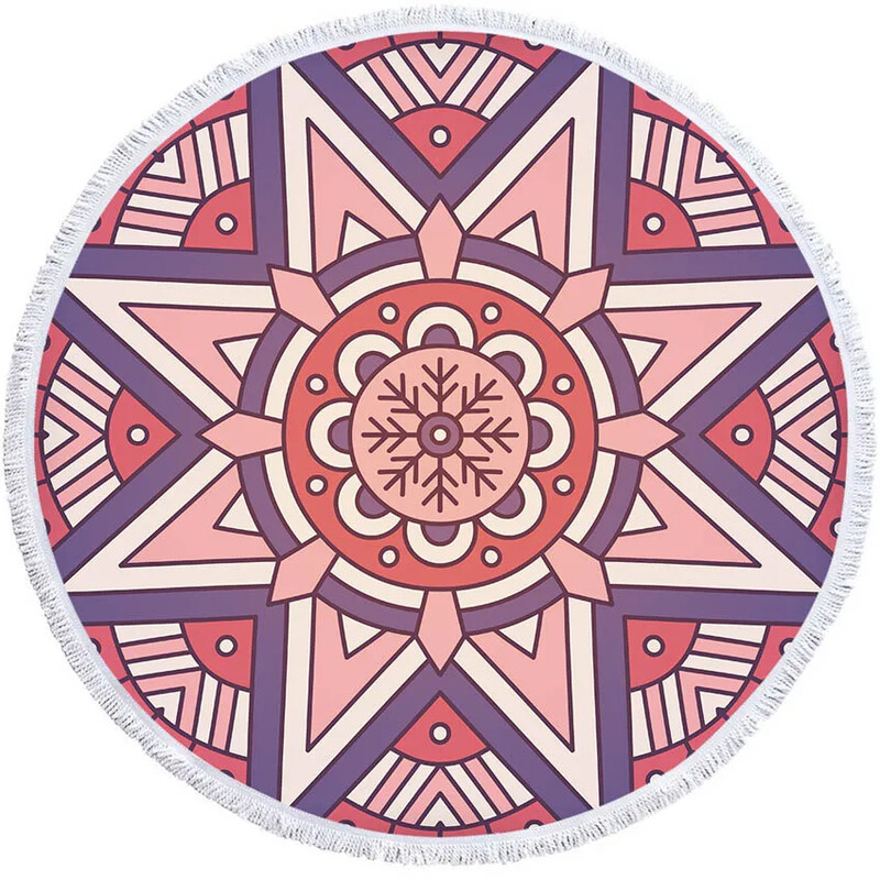 Mandala geometrinis apvalus paplūdimio rankšluosčių kutai Bohemia mikropluošto vonios dušo rankšluostis vaikams suaugusiems, pikniko jogos kilimėlis, bikinio uždengimas