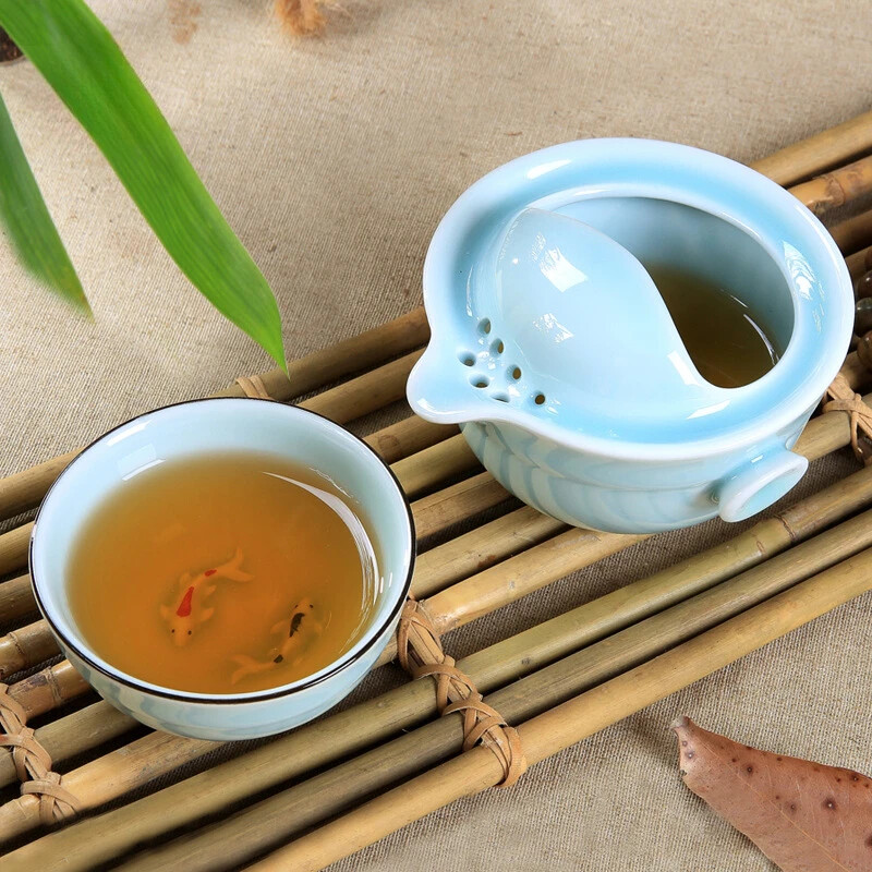 Nešiojami arbatos indų rinkiniai keliaujantiems Celadon Nešiojami arbatos rinkiniai, laikomi automobilyje montuojamas keramikinis meistro puodelis namų naudojimui dovanų didmeninė prekyba