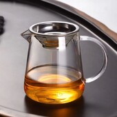 Karščiui atsparus skaidraus stiklo arbatos puodelis cha hai, rankų darbo kung fu arbatos puodeliai teaset gongdao arbatos indų taškai su rankena