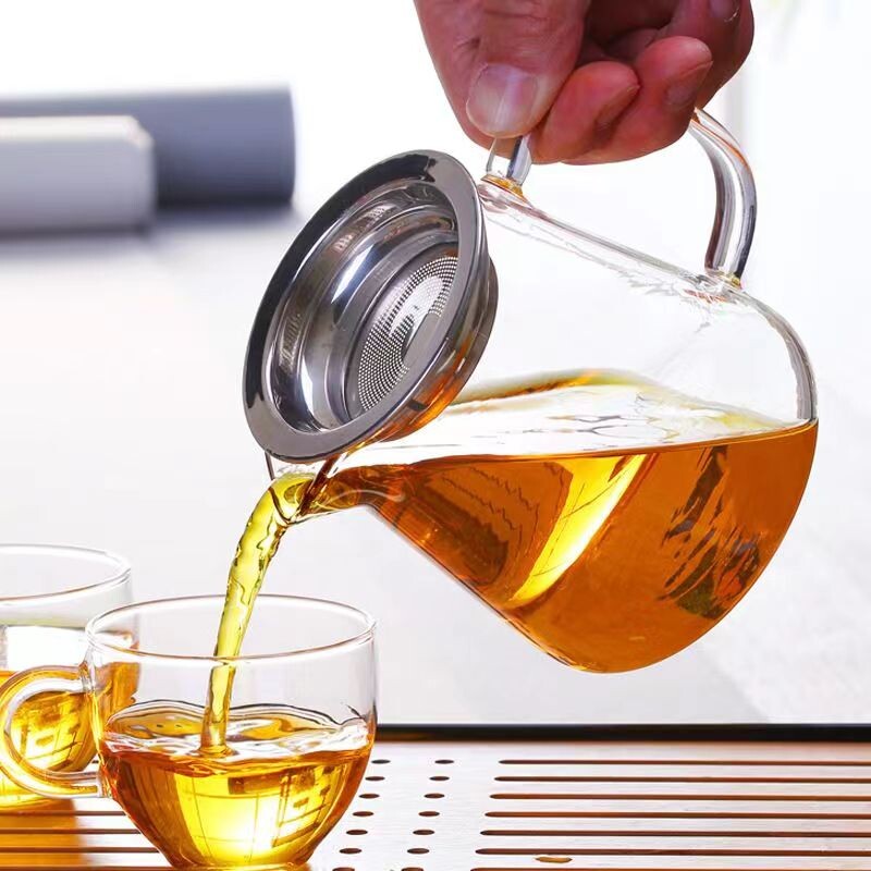 Karščiui atsparus skaidraus stiklo arbatos puodelis cha hai, rankų darbo kung fu arbatos puodeliai teaset gongdao arbatos indų taškai su rankena