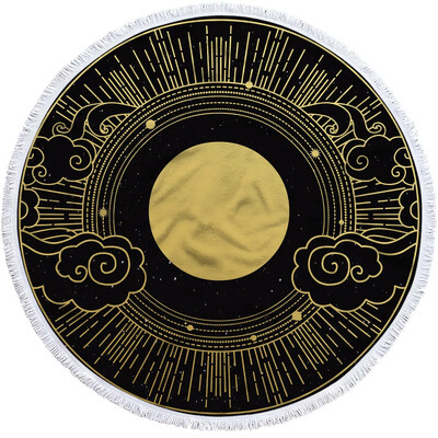 Mandala apvalus paplūdimio rankšluostis Sun Moon dušo vonios rankšluosčiai Creative Abstract besmėlio Bohemian paplūdimio antklodės