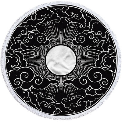 Mandala apvalus paplūdimio rankšluostis Sun Moon dušo vonios rankšluosčiai Creative Abstract besmėlio Bohemian paplūdimio antklodės