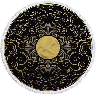 Mandala apvalus paplūdimio rankšluostis Sun Moon dušo vonios rankšluosčiai Creative Abstract besmėlio Bohemian paplūdimio antklodės