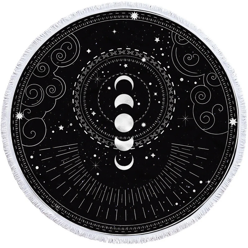 Mandala apvalus paplūdimio rankšluostis Sun Moon dušo vonios rankšluosčiai Creative Abstract besmėlio Bohemian paplūdimio antklodės