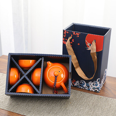 Kiniškas Kung Fu kelionių rinkinys, Keraminis nešiojamas arbatinukas, Porcelianinis arbatinukas, Gaiwan arbatos puodeliai, Arbatos įrankis su kelioniniu maišeliu, 4 puodeliai