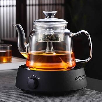 HMLOVE Heat Resistant Glass Teapot Steamed & Boiling Kettle Tea Infuser Filter High Borosiliate Chinese Teawear Pot 1200ml