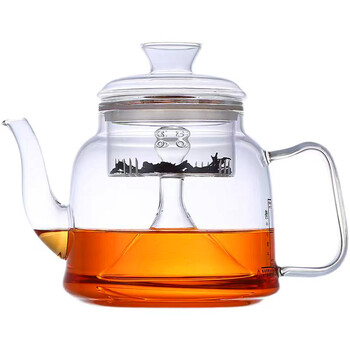 HMLOVE Heat Resistant Glass Teapot Steamed & Boiling Kettle Tea Infuser Filter High Borosiliate Chinese Teawear Pot 1200ml