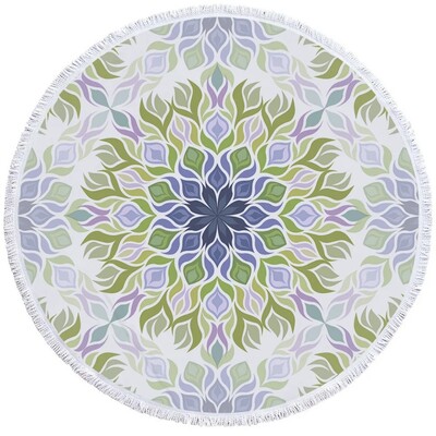 PatalynėOutlet Mandala Apvalus paplūdimio rankšluostis Bohemian Vintage Cobalt Blue Kutas Gobelenas Boho Yoga Mat Gėlėtas Toalla Antklodė 150cm