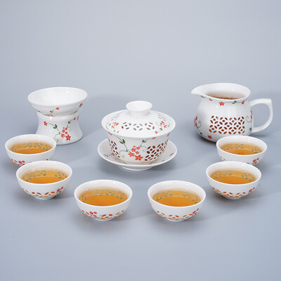 Mėlynos ir baltos spalvos išskirtinis arbatos rinkinys 1 Gaiwan 6 puodeliai korio arbatinukai virduliai arbatos puodelis porcelianinis kiniškas kung fu arbatos rinkinys gėrimų indai