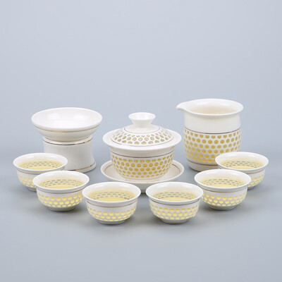 Mėlynos ir baltos spalvos išskirtinis arbatos rinkinys 1 Gaiwan 6 puodeliai korio arbatinukai virduliai arbatos puodelis porcelianinis kiniškas kung fu arbatos rinkinys gėrimų indai