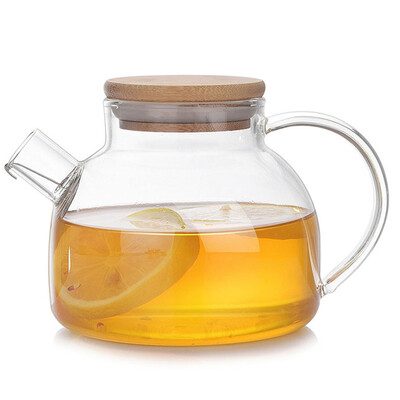 1000/1600 ml läbipaistev borosilikaatklaasist teekann kuumakindel läbipaistev teekann, lilleline teekomplekt kohvikannud Veekeetja klaasist veekann