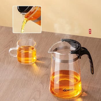 Teapot With Infuser Thickened Glass Θερμαινόμενο Ανθεκτικό Τσαγιού Κατσαρόλα Φιλτραρίσματος με ένα κουμπί Διαχωρισμός Τσαγιού Βραστήρας Τσάι Καφετιέρα