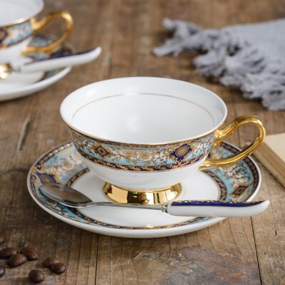 Πιατάκι για φλιτζάνι καφέ βρετανικού στυλ Πνομ Πενχ Bone China Αγγλικό απογευματινό φλιτζάνι τσάι Bohemian Coffee Cup