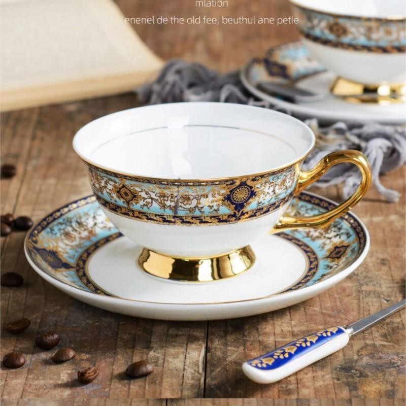 Briti stiilis Phnom Penh Bone China kohvitass taldrik Inglise pärastlõunatee tass Bohemian Coffee Cup