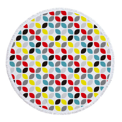 Didelė stora mikropluošto mandala apvali paplūdimio rankšluosčio geometrijos antklodė su kutu pikniko jogos meditacijos kilimėlis 150cm