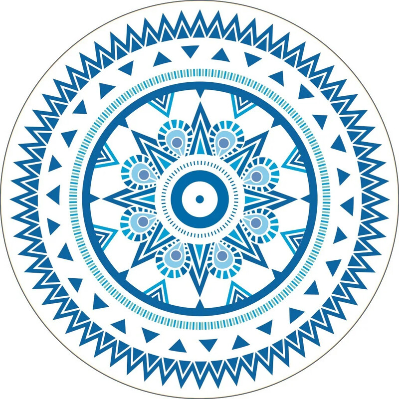 Didelė stora mikropluošto mandala apvali paplūdimio rankšluosčio geometrijos antklodė su kutu pikniko jogos meditacijos kilimėlis 150cm