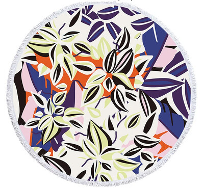 Spalvotas spausdinimas gėlės apvalus paplūdimio rankšluostis 150 cm kutais jūros paplūdimio rankšluostis mikropluošto rankšluostis SPA